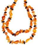 R. M. ékszer Borostyán dupla soros vegyes splitter nyaklánc 50cm (023657)