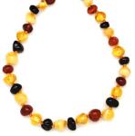 R. M. ékszer Borostyán kerek vegyes splitter baba nyaklánc 35cm (023592)