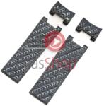  Curea silicon neagră, cu model, fără cataramă pentru Ulysse Nardin 22mm
