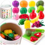 RicoKids Set de legume din lemn cu velcro, 18 elemente, ricokids rk-872 (EDI787200)