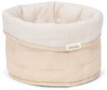 Little Dutch Cos de depozitare rotund matlasat pentru comoda de infasat - 20 x 15 - Pure Soft Beige Stripe - Little Dutch