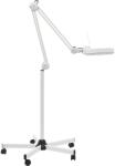  Nagyító LED, 5x nagyítás, forgókar, guruló ötlábú talp, FEHÉR, FEHÉR, FEHÉR
