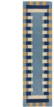 Flair Rugs Синя ръчно изработена вълнена пътека 60x230 cm Kai Wool Border - Flair Rugs (503119376932)