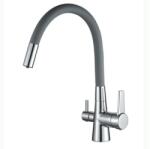 Getwell Gadwall, két karos, 3 utas, rugalmas nyakú, Konyhai csap víztisztítókhoz Szürke színben (GWC301-GR)