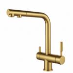 Getwell SpoonBill, 3 utas, Kihúzható Zuhanyfejes Konyhai Csap Vízszűrőkhöz Bronz színben (GWSH404A)