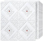 HOZRO Tapet 3D autoadeziv, Model pentru Tavan/Perete, design modern, foarte usor de montat, Romburi + Diamante Rosu inchis