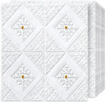 HOZRO Tapet 3D autoadeziv, Model pentru Tavan/Perete, design modern, foarte usor de montat, Romburi + Diamante Gold