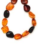 R. M. ékszer Borostyán pebble 10-18x14-24mm nyaklánc 45-55cm (023622)