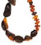R. M. ékszer Borostyán vegyes dobcsiszolat splitter nyaklánc 45cm (023672)
