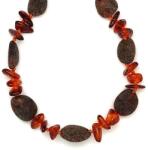 R. M. ékszer Borostyán barna matt pebble splitter nyaklánc 45cm (023664)