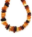 R. M. ékszer Borostyán matt vegyes nagy splitter nyaklánc 45cm (023601)