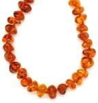 R. M. ékszer Borostyán kerekített barna splitter nyaklánc 45cm (023604)