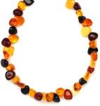 R. M. ékszer Borostyán kerekített vegyes splitter nyaklánc 55cm (023639)