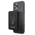 CG Mobile KARL LAGERFELD IKONIK încărcător de urgență cu priză Type-C (3000mAh, 5W, wireless, MagSafe, indicator LED) NEGRU (KLPBMSOIBK)
