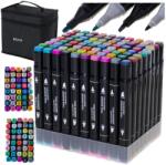  Kétoldalas alkoholos filctollak tokban 80 + állvány (KX5123_2)