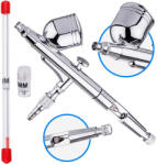  Aerograf Precizie Profesional Modelare PRO cu Funcție Dublă și Duze de 0, 2+0, 3 mm (TF2-100289)