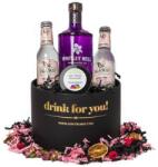  Drink For You feliratos Rebarbarás Gin Tonik ajándék csomag fekete díszdobozban - bareszkozok