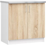 Akord Lima S80 Álló Konyhaszekrény Fehér/Sonoma Tölgy
