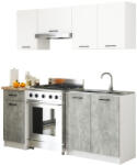 Akord Oliwia 1.8 Konyhabútor Szett Fehér-Beton