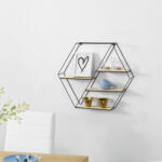 PremiumXL Falipolc ABMW-0829 Fekete 4 Tárolófelülettel