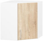 Akord Lima Sarok Faliszekrény Laminált Fehér-Sonoma Tölgy