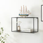 PremiumXL Fali Polc Notodden 60x25x35 cm Fekete