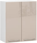 Akord Oliwia Fali Konyhaszekrény 60 cm Fehér-Cappuccino Magasfényű