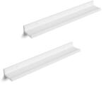 SONGMICS Magasfényű Lebegő Fali Polc Szett Fehér MDF 60 cm
