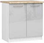 Akord Oliwia Konyhai Alsószekrény Laminált Fehér-Metál Magasfényű