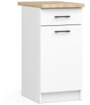 Akord Oliwia S40 Álló Konyhai Szekrény Fehér Tölgy Munkalappal