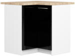 Akord Oliwia Sarok Konyhaszekrény Fehér-Fekete Magasfényű