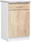 Akord Lima Álló Konyhaszekrény Laminált Fehér-Sonoma Tölgy Munkalappal - fizz - 35 850 Ft