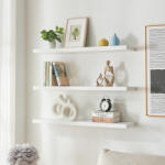 PremiumXL Fali Polc 3 db-os Szettben Stranda 100x20x4 cm Fehér