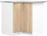 Akord Lima Sarok Konyhaszekrény Sonoma Tölgy Fehér Munkalappal