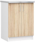Akord Lima S60 Álló Konyhaszekrény Fehér/Sonoma Tölgy Munkalappal