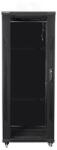 Lanberg FF01-6632-12B 19" 32U SZÉL: 600mm MÉLY: 600mm MAG: 1603mm lapraszerelt üvegajtós fekete rack szekrény (FF01-6632-12B) - pcx