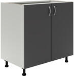  Benita 2 ajtós Alsó konyhaszekrény Antracit-Fehér 80x50x80 cm - fizz - 33 390 Ft