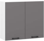 Akord Oliwia Fali Konyhaszekrény 80 cm Fehér/Grafit Matt