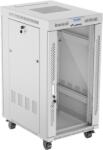 Lanberg 19" szabadon álló rack szekrény 22U/600X800 üvegajtó, lapraszerelt, LCD kijelző, szürke V2 FF01-6822-12SL (FF01-6822-12SL)