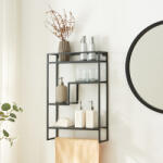 PremiumXL Fali Polc Uurainen 60x40x13 cm Fekete