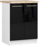 Akord Oliwia Konyhai Alsószekrény Magasfényű Fekete-Fehér Munkalappal