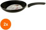Elcadis Set 2 x Tigaie din Aluminiu, Diametru 24 cm, Neagra, Italia, Elcadis (CLE-2xELC-PD-TIG24-18)