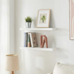 PremiumXL Fali Polc 2 db-os Szettben Stranda 60x20x4 cm Fehér