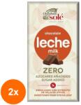 Chocolates Solé Set 2 x Ciocolata cu Lapte, 39% Cacao, cu Stevie, 100 g, Chocolates Sole