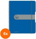Pelikan Set 6 x Caiet A5 EOTG cu Spira, 80 File, Matermatica, Albastru (REH-6xHRZ-11293750)