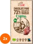Chocolates Solé Set 2 x Ciocolata Neagra BIO, 73% Cacao, 100 g, Chocolates Sole