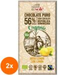 Chocolates Solé Set 2 x Ciocolata BIO cu Lamaie 56% Cacao, 100 g, Chocolates Sole
