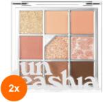 Unleashia Set 2 x Paleta Farduri Ochi Unleashia, N3 All of Coralpink, cu Sclipici, 6.2 g (AMS-2xSMT-1268)