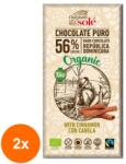 Chocolates Solé Set 2 x Ciocolata Neagra BIO cu Scortisoara, 100 g, Chocolates Sole