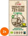 Chocolates Solé Set 2 x Ciocolata Neagra BIO cu Ulei Extravirgin de Masline, 100 g, Chocolates Sole